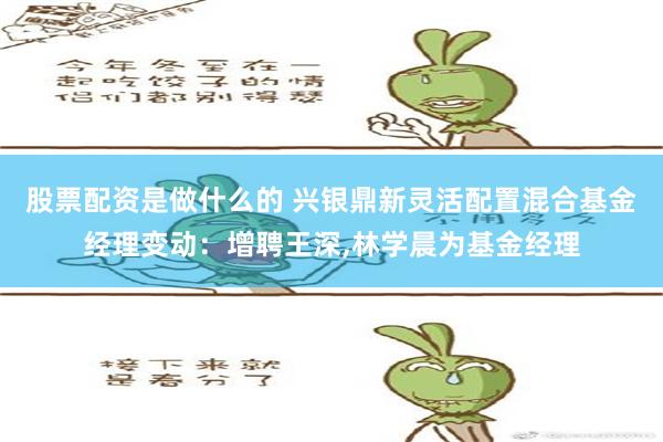 股票配资是做什么的 兴银鼎新灵活配置混合基金经理变动：增聘王深,林学晨为基金经理